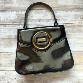 1950s Black Patent Leather Purse / Handbag. Vintage Saks Fifth Avenue Bag. Gift for a Fashionista.