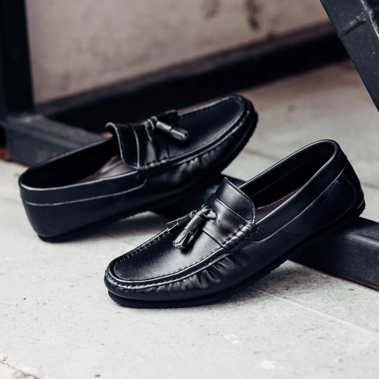 505-3 Arcobareno Classic Tassel Loafer Matt Black