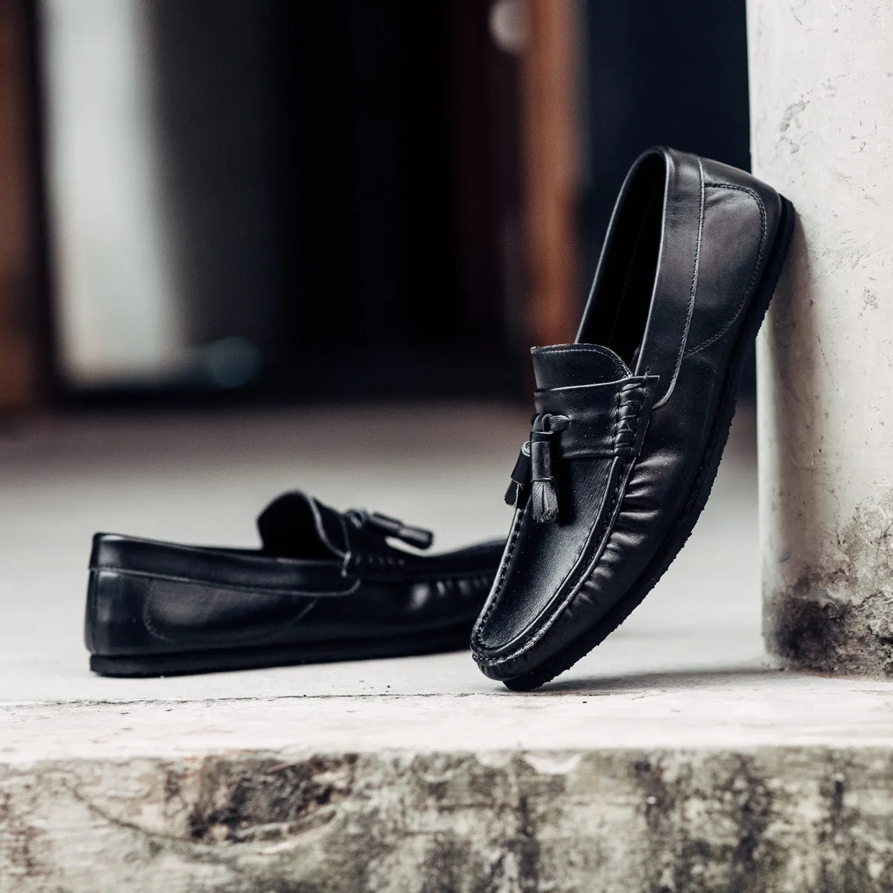 505-3 Arcobareno Classic Tassel Loafer Matt Black