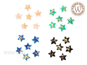 6mm Gold Foil Star Flat Back Nail Art Cabochon - 10 pcs