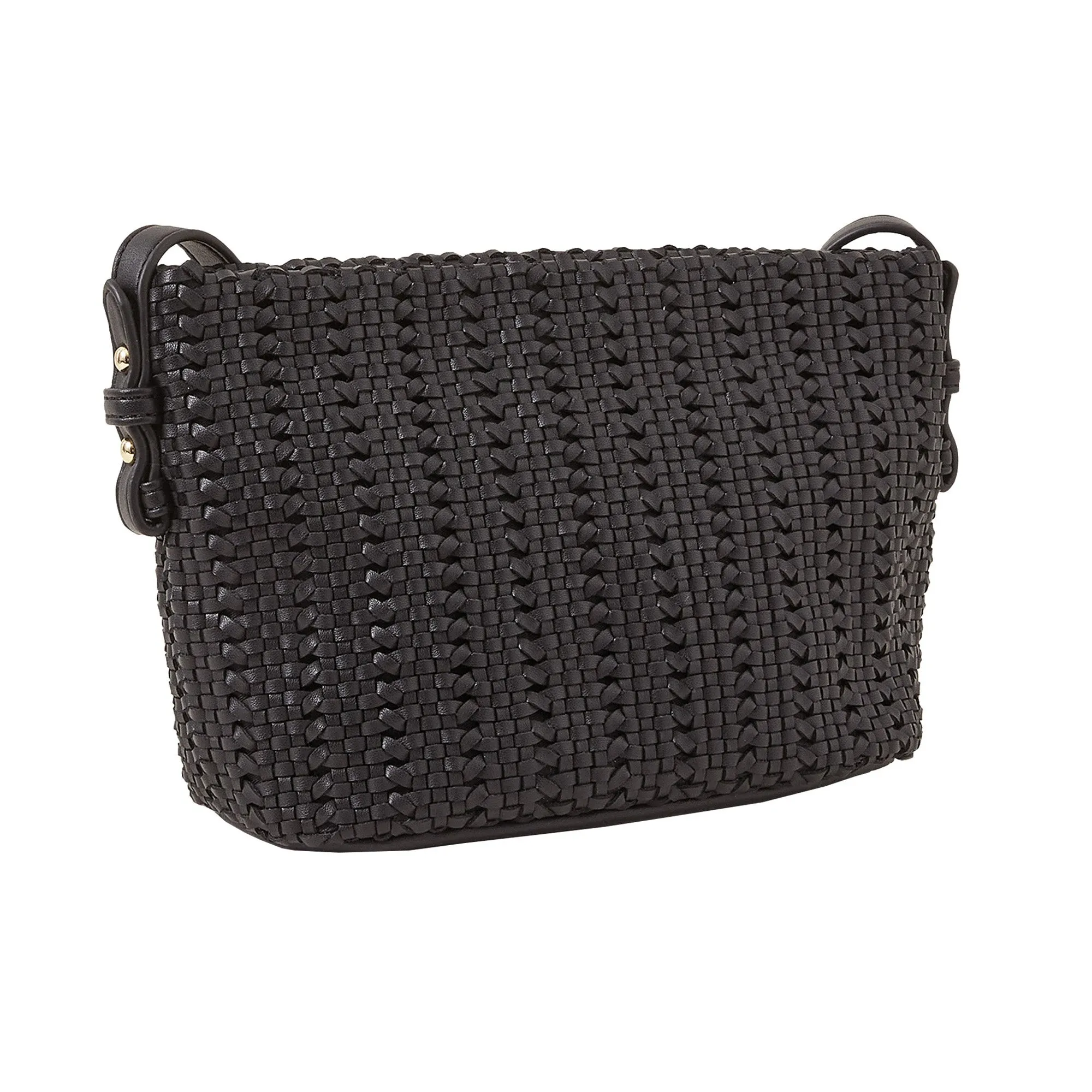 Accessorize London Women's Black Woven Cross-Body Bag Black