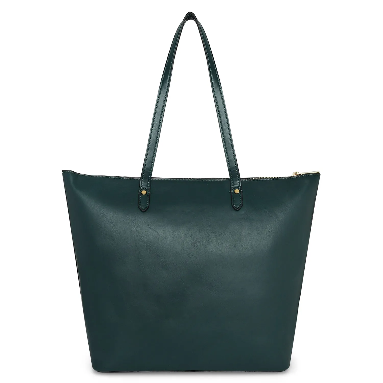 Accessorize London Women's Faux Leather Croc Panel Green Spacious Emily Tote Bag