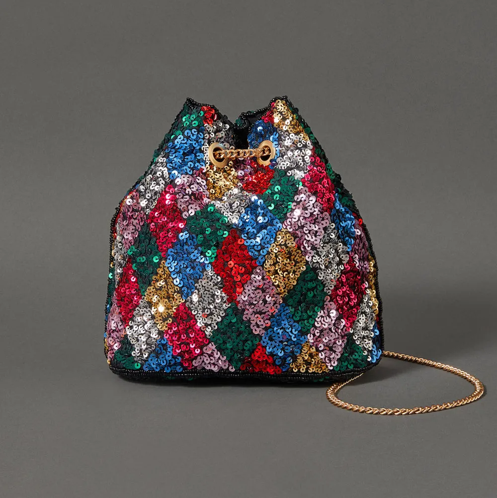 Accessorize London Women's Multi Harlequin Sequin Duffle Bag