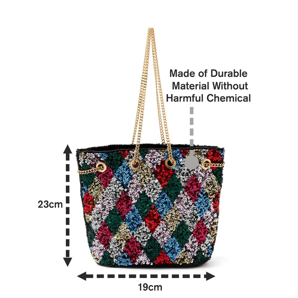 Accessorize London Women's Multi Harlequin Sequin Duffle Bag