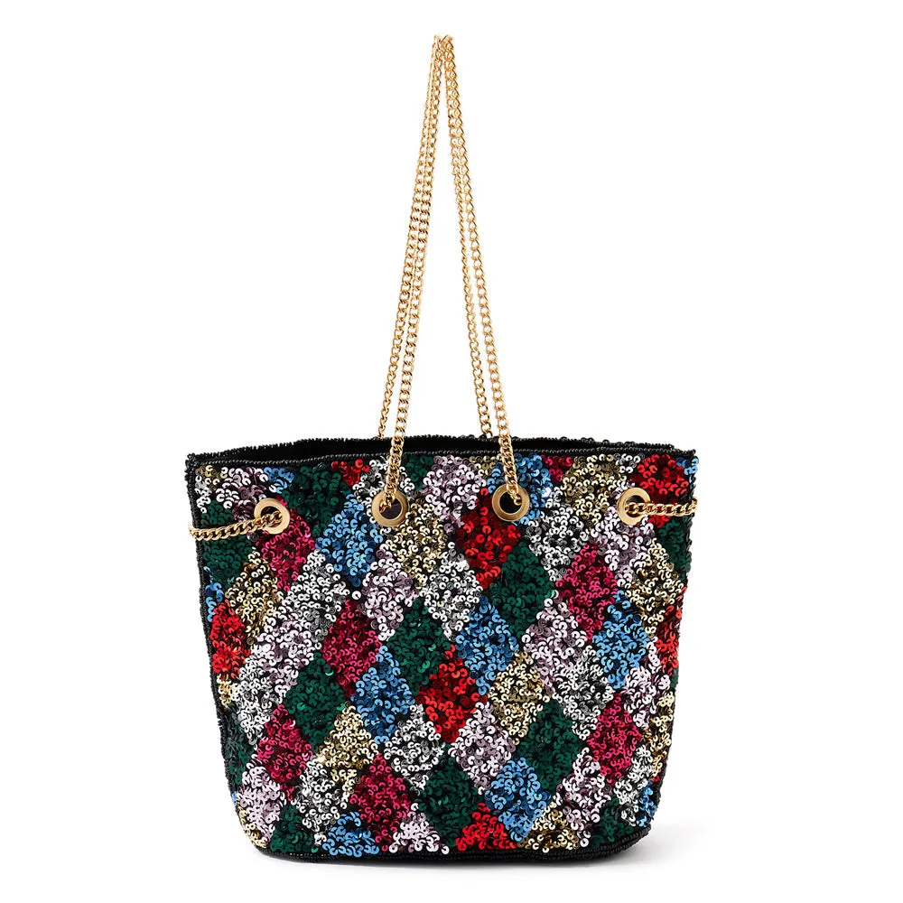 Accessorize London Women's Multi Harlequin Sequin Duffle Bag