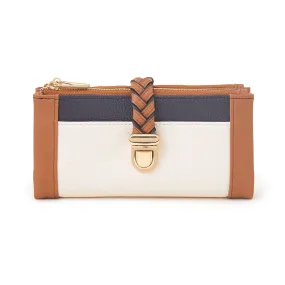 Accessorize London Women's Tan Plait Push-Lock Wallet