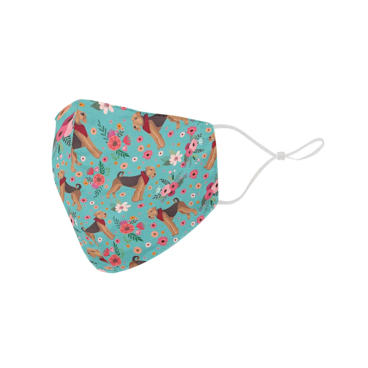 Airedale Terrier Flower Face Cover