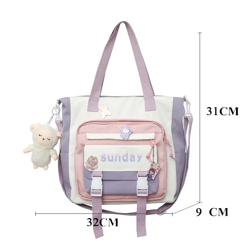 Back to school  Fashion Cute Teens Bookbag Nylon Waterproof Women Backpack Travel Mochila Kawaii Schoolbag for Girls Set Bag Rucksack