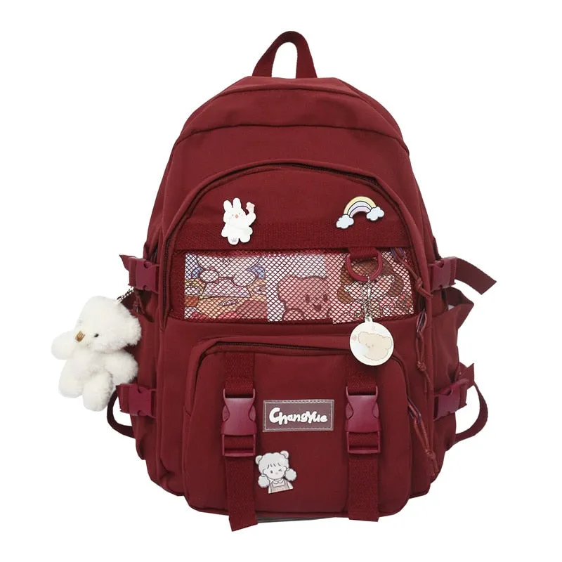 BACK TO SCHOOL    Fashion Lovers Rucksack Women Backpack Kawaii Bookbag for Teenage Schoolbag Laptop Mochila Female Travel Shoulder Bag