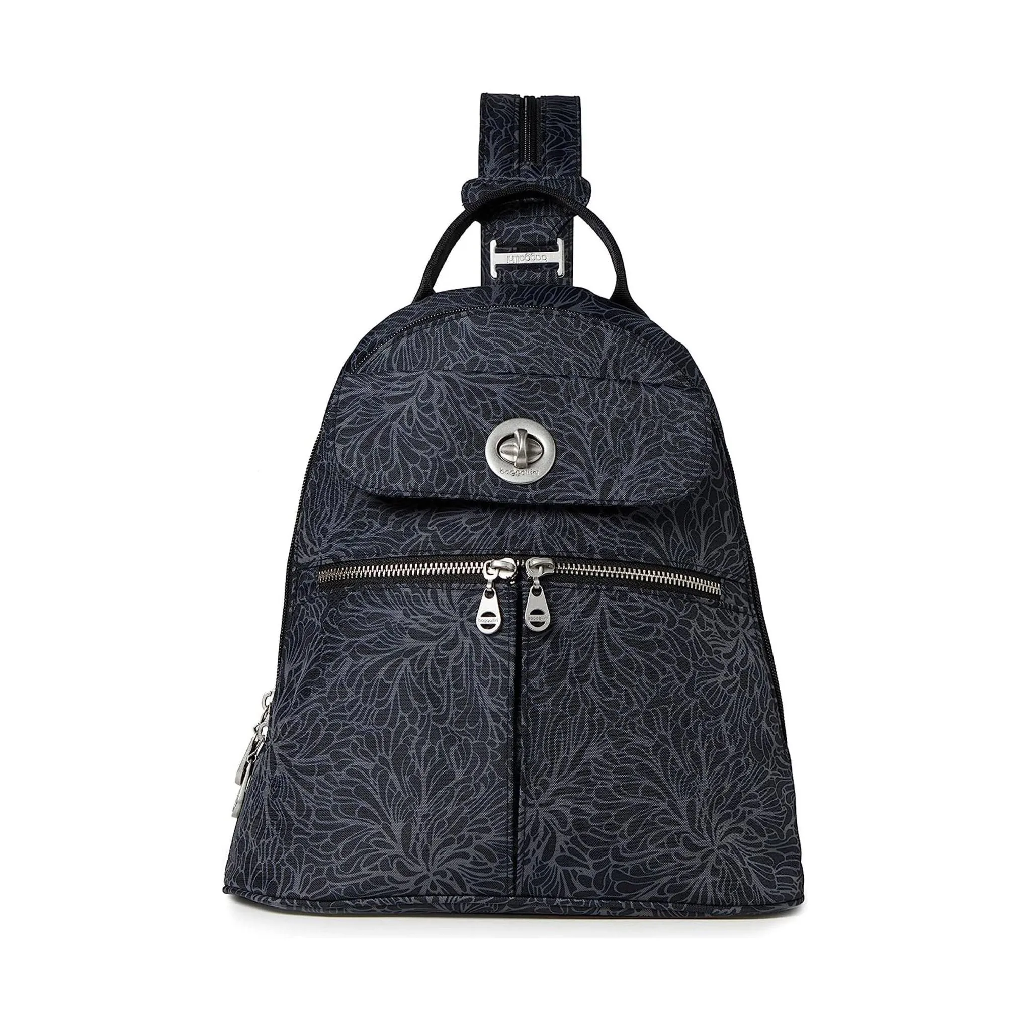 Baggallini Women's Naples Convertible Backpack - Midnight Blossom Print