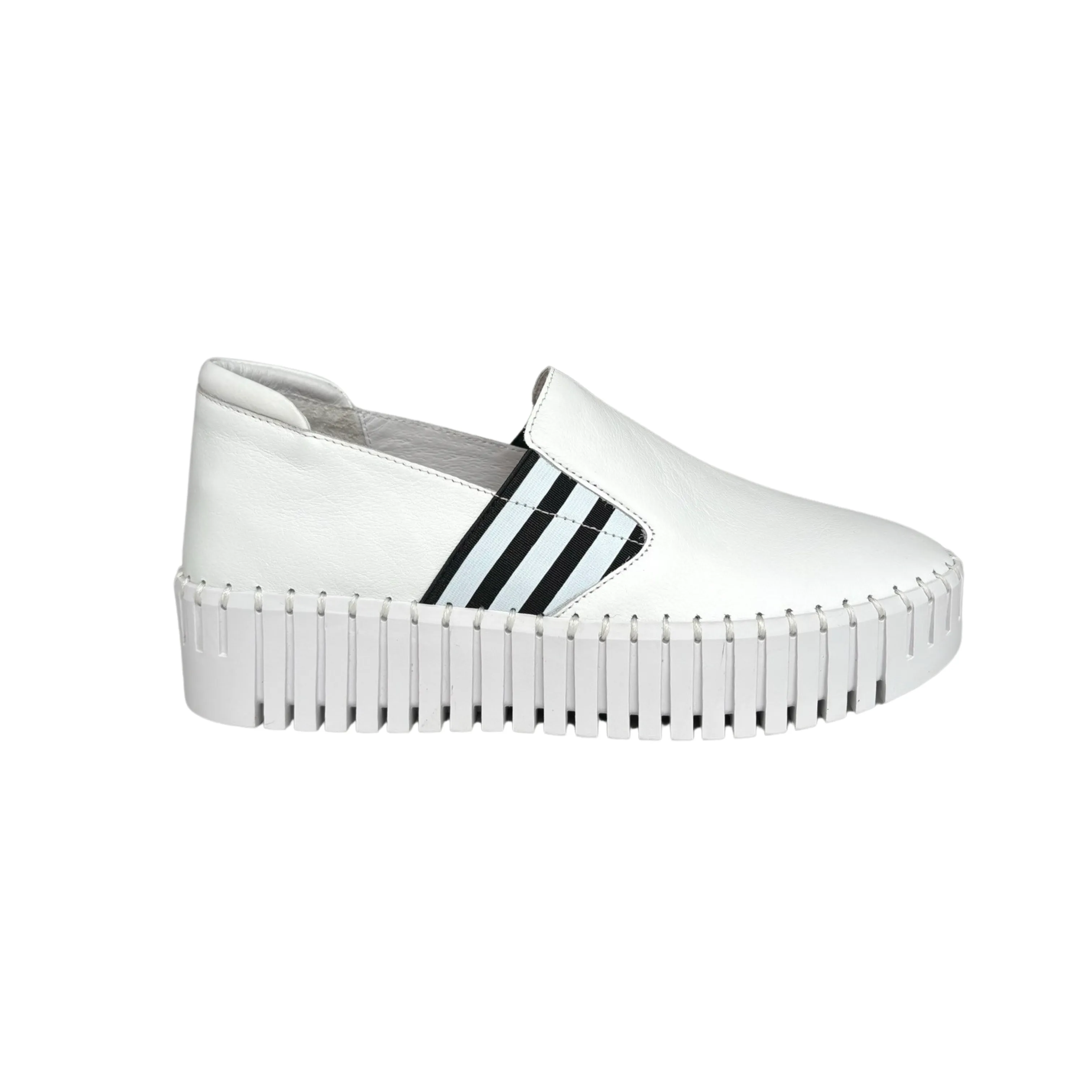 Becca White/Black Stripe Slip On