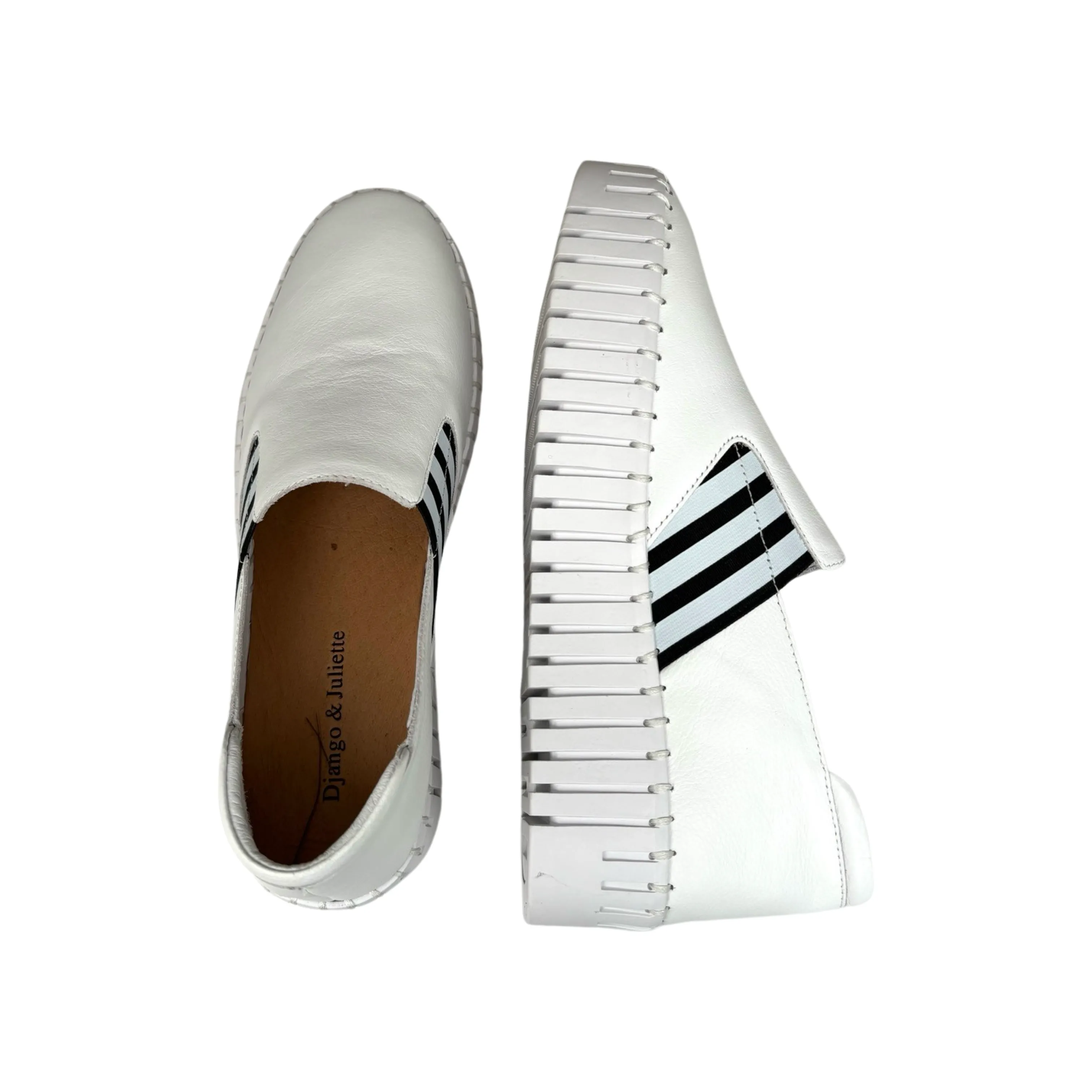 Becca White/Black Stripe Slip On