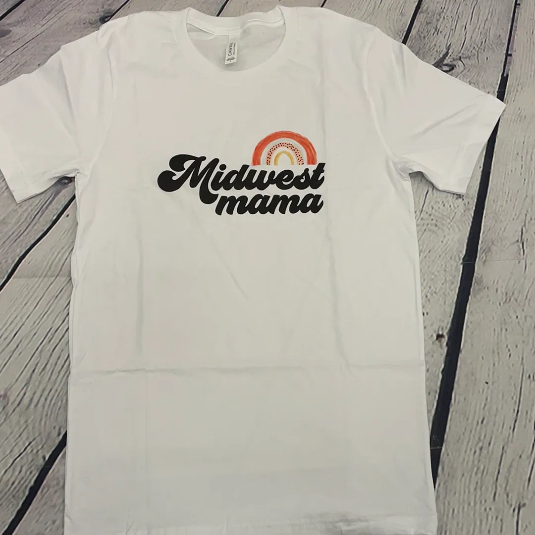 Bella Canvas Midwest Mama Rainbow Graphic Tee