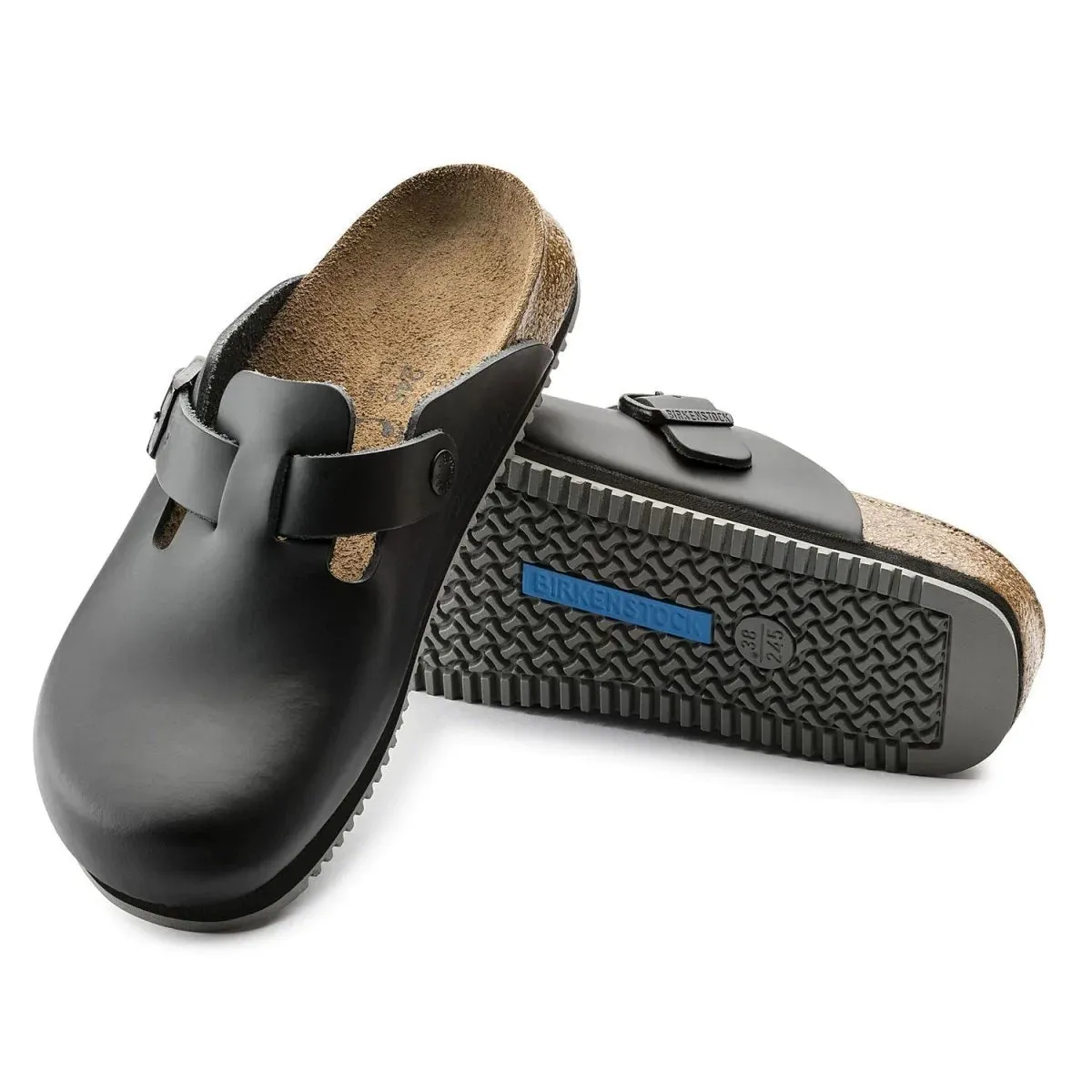 Birkenstock Men's Boston Supergrip Black Leather