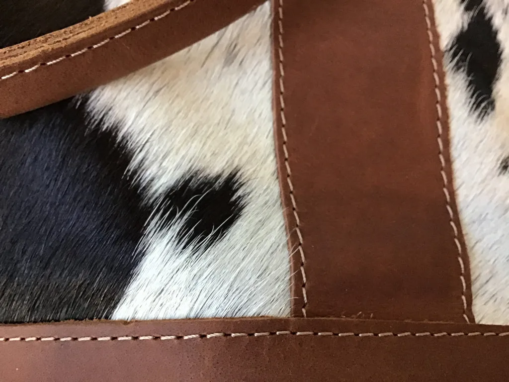 Black & White Hair on Crossbody Tote