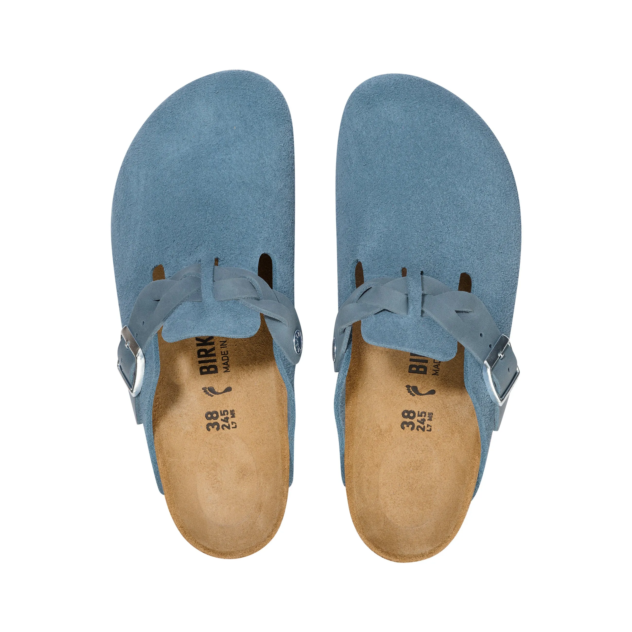 Boston Braided Elemental Blue Suede Leather