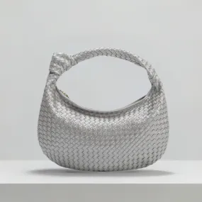 Brigitte Silver Large Recycled Vegan Shoulder Bag