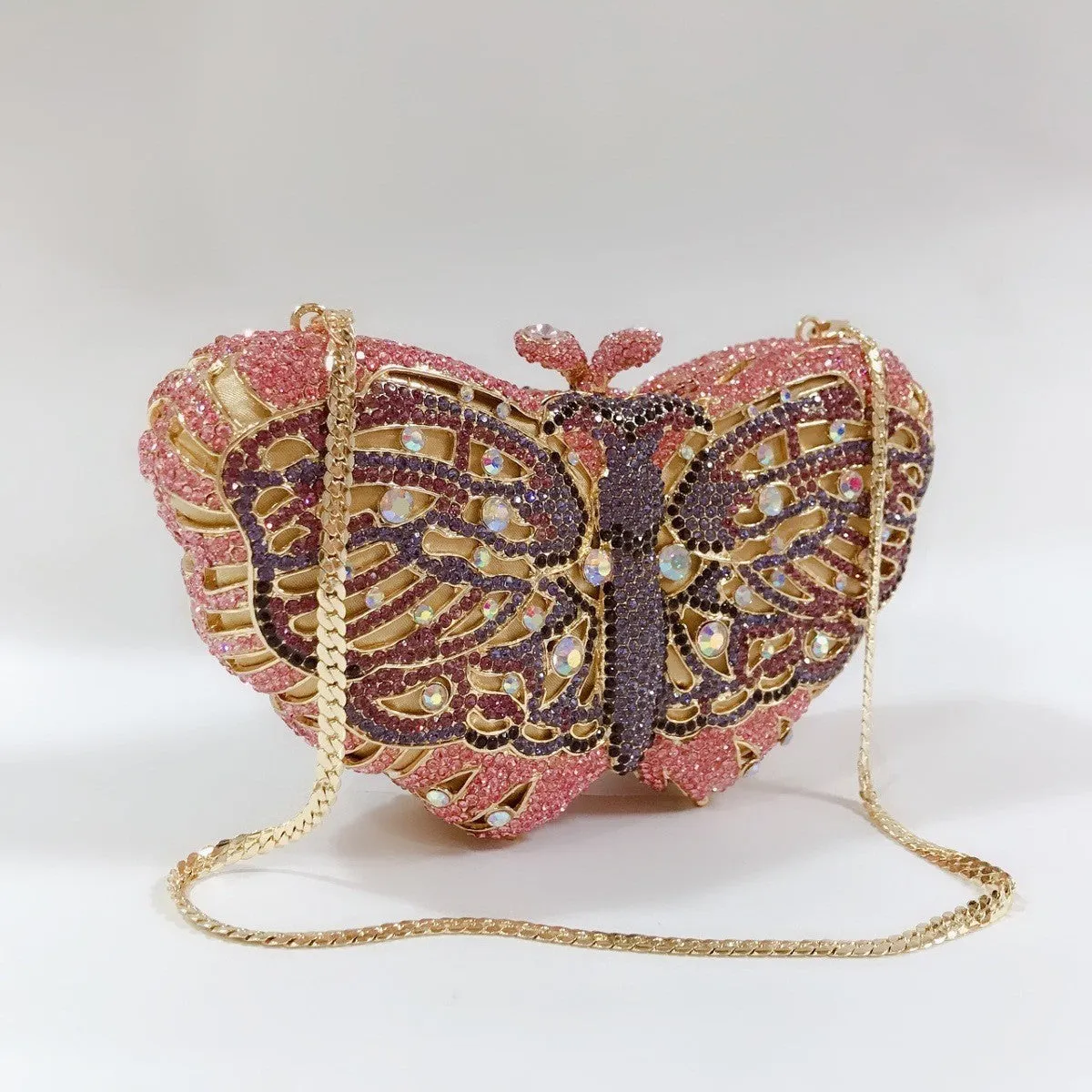 Butterfly Rhinestone Clutch Handbag