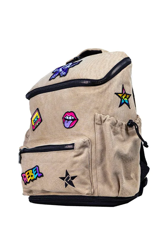 Camel Rebel Hero Plus Backpack with Patches