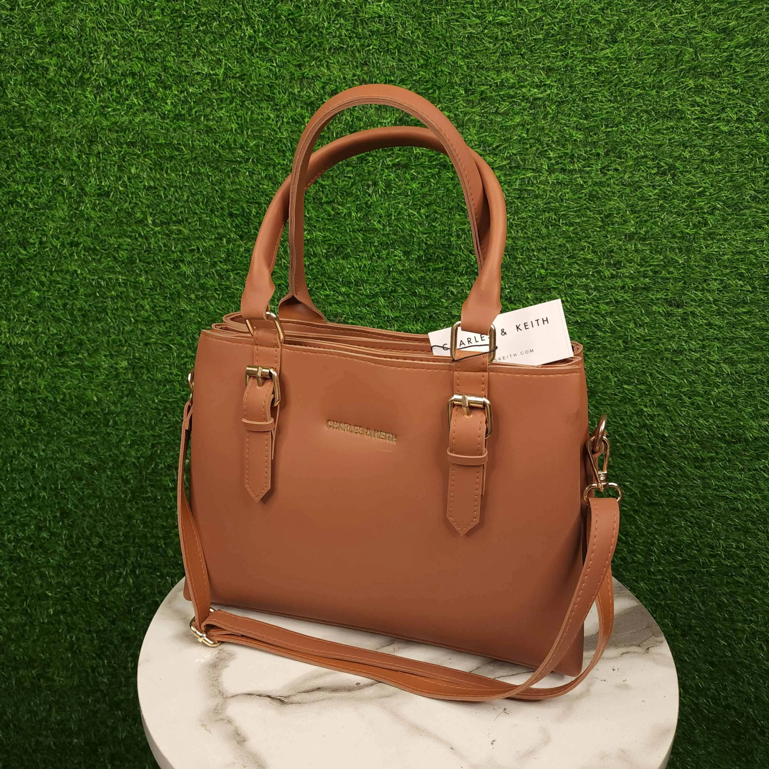 Camel Three Zip Handbags