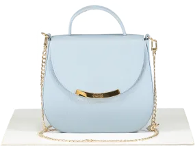 Charlotte Elizabeth Blue Bloomsbury Crossbody Handbag with chain strap