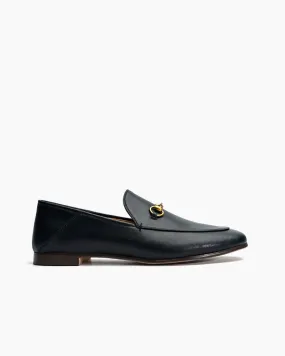 Classic Metal Buckle Leather Loafers