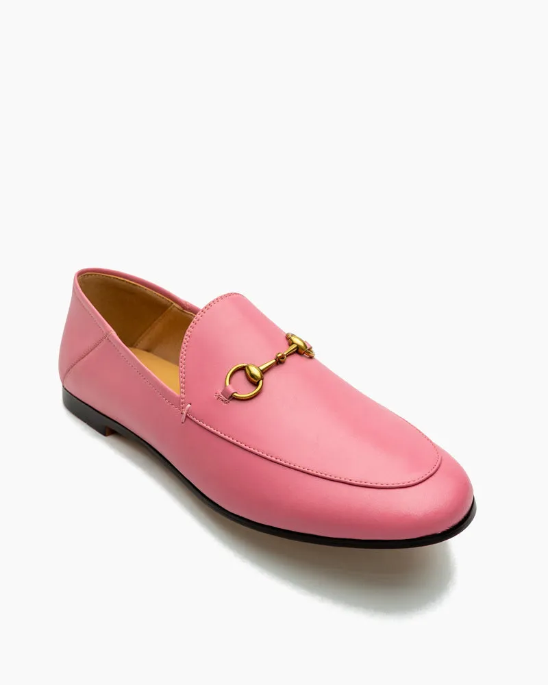 Classic Metal Buckle Leather Loafers