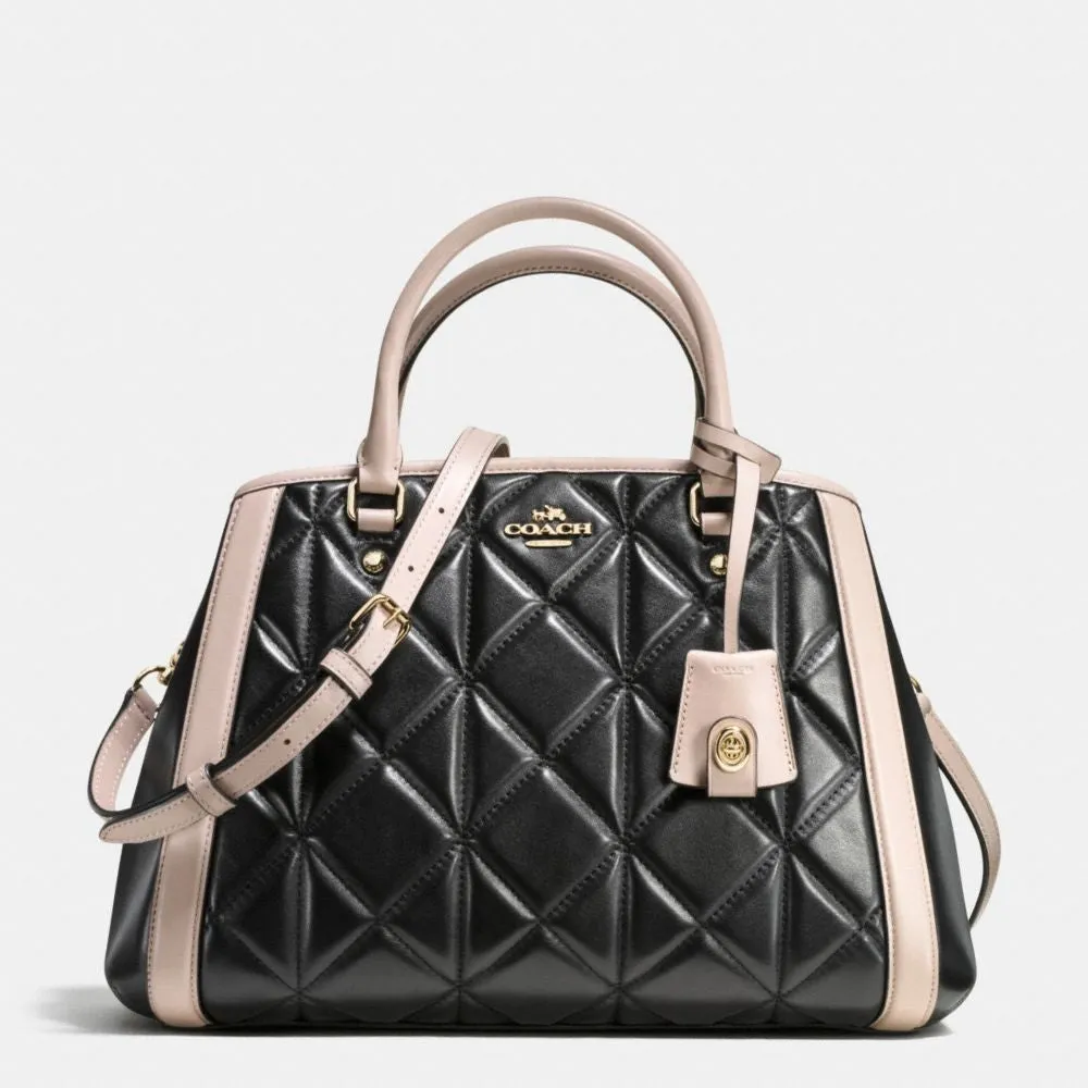 COACH SMALL MARGOT CARRYALL IN QUILTED COLORBLOCK LEATHER