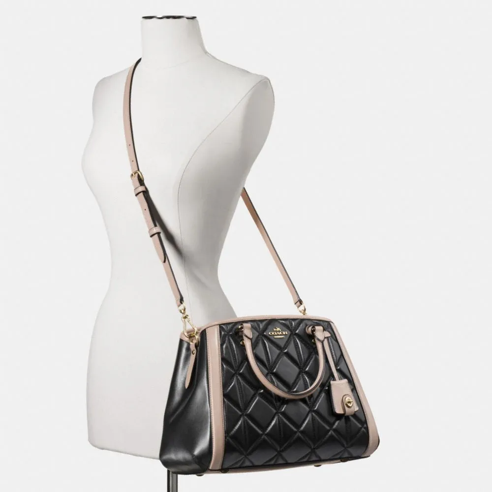 COACH SMALL MARGOT CARRYALL IN QUILTED COLORBLOCK LEATHER