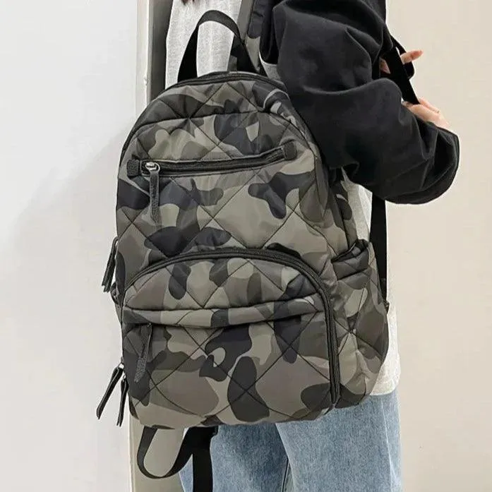 DB1247 Cool Backpack - Camouflage Waterproof Multi Pocket Travel Bag