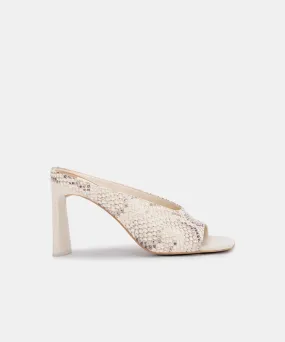 DESI HEELS BONE SNAKE PRINT LEATHER re:vita