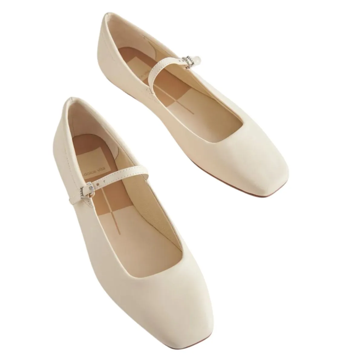 Dolce Vita Women's Reyes Ballet MJ Ivory Leather