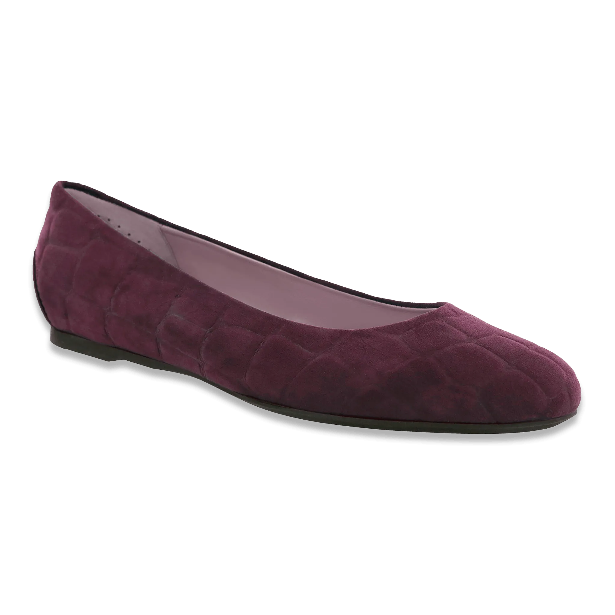 Lacey Plum Croc Suede