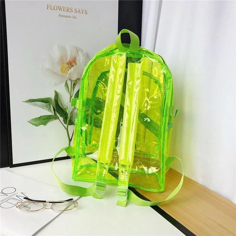 Large 6 Color Clear Waterproof School Backpack