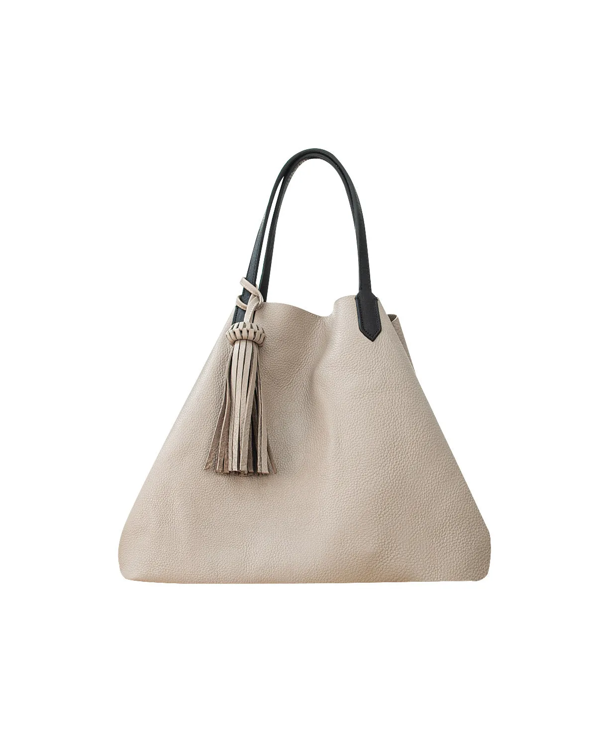 Large Tote Taupe/Black Lidia Leather Bag