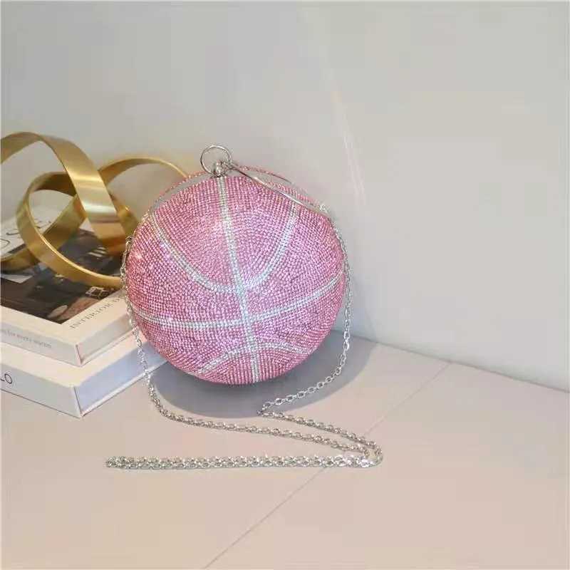 LGZ027 - BASKETBALL RHINESTONE PURSE (LARGE)