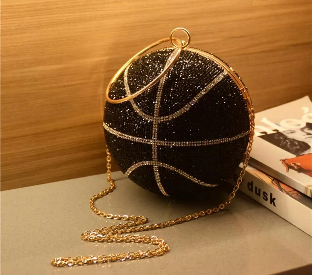 LGZ027 - BASKETBALL RHINESTONE PURSE (LARGE)