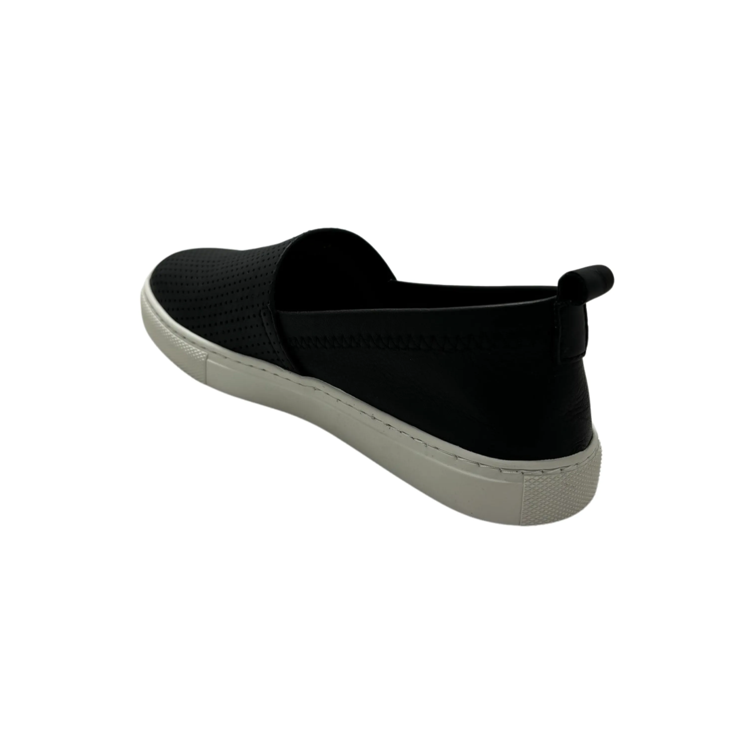 Lila Black Leather Slip on