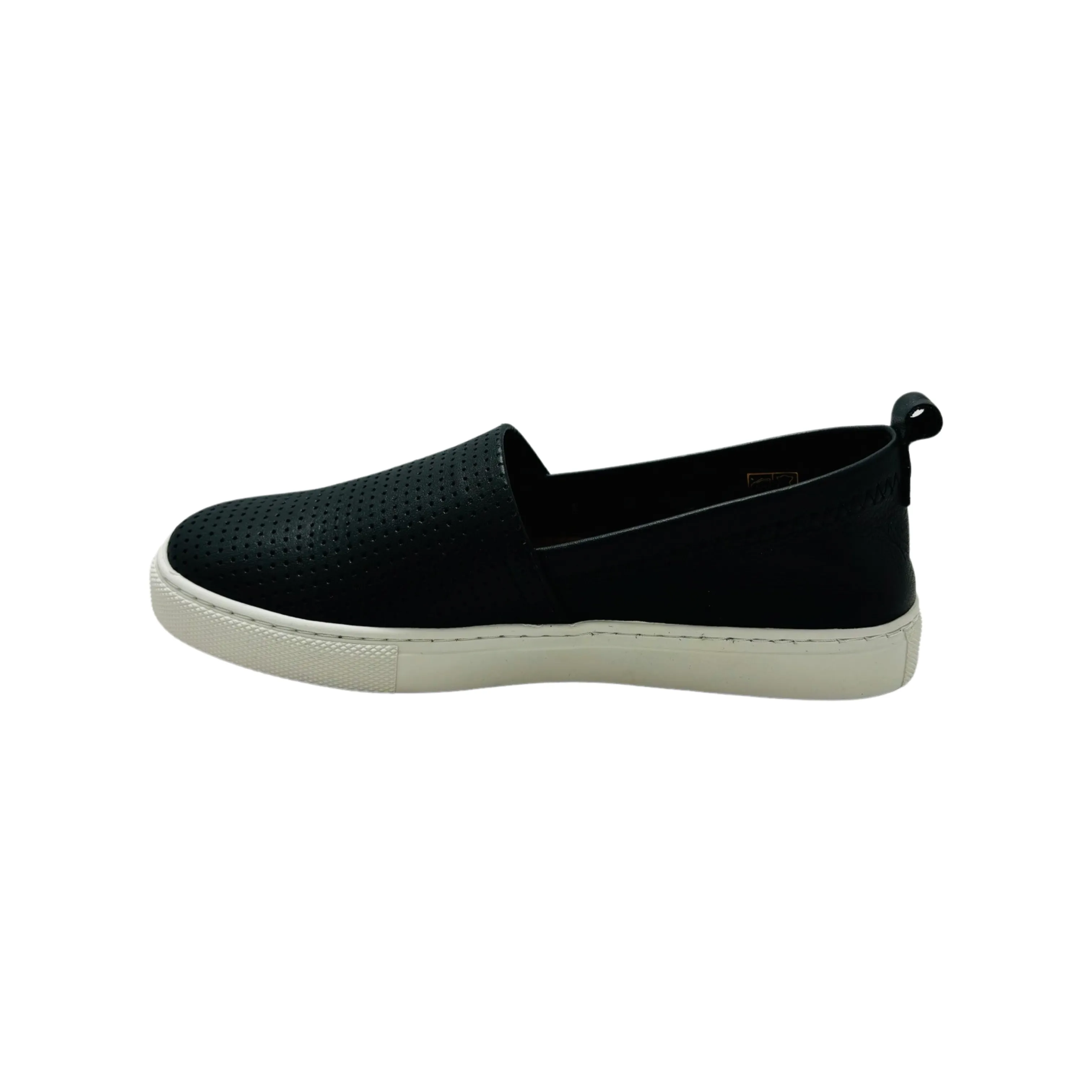 Lila Black Leather Slip on