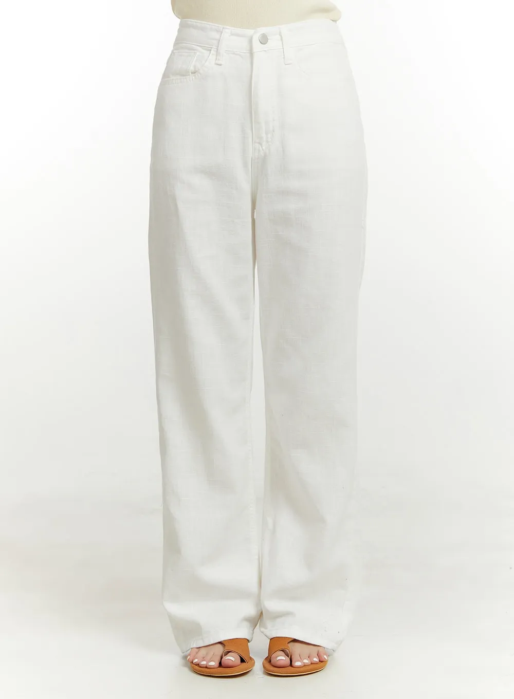 Linen Cotton Straight Pants OU419