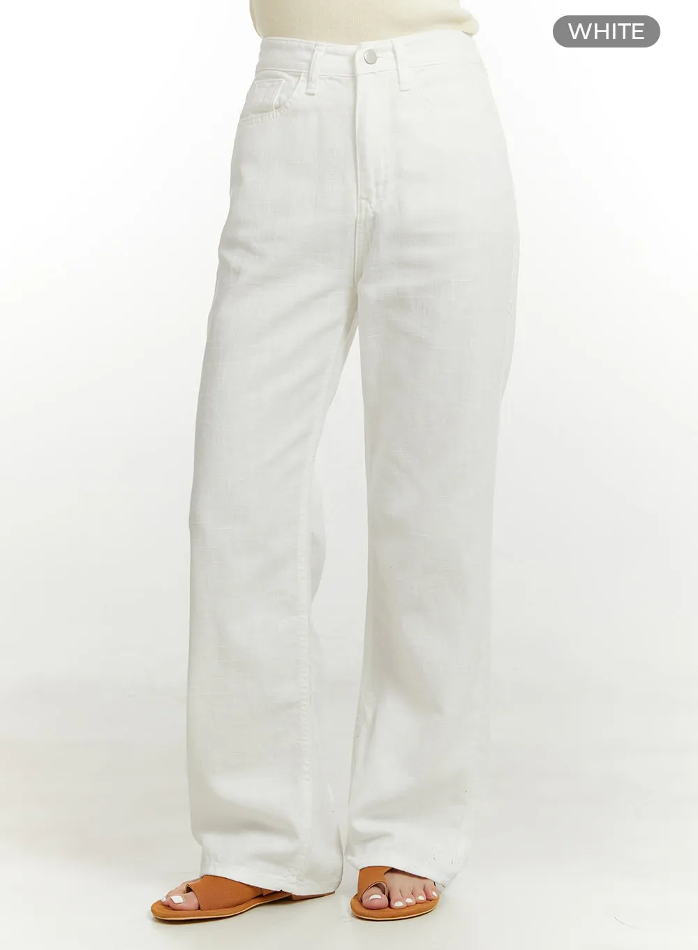 Linen Cotton Straight Pants OU419