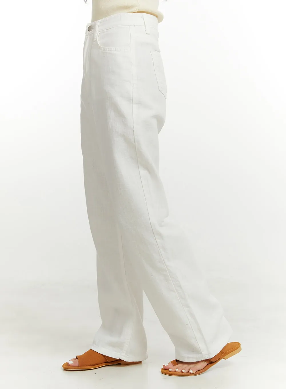 Linen Cotton Straight Pants OU419