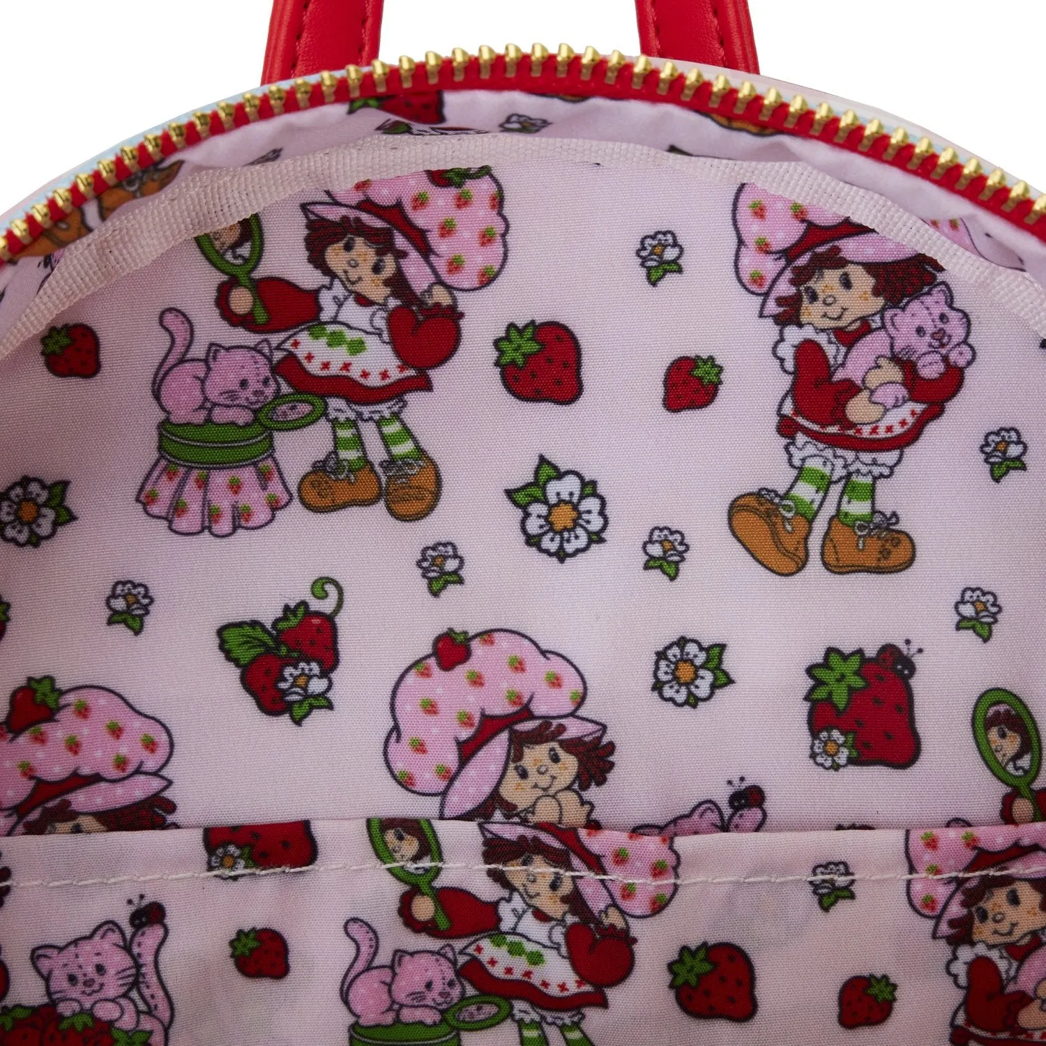 Loungefly Strawberry Shortcake Denim Pocket Mini Backpack