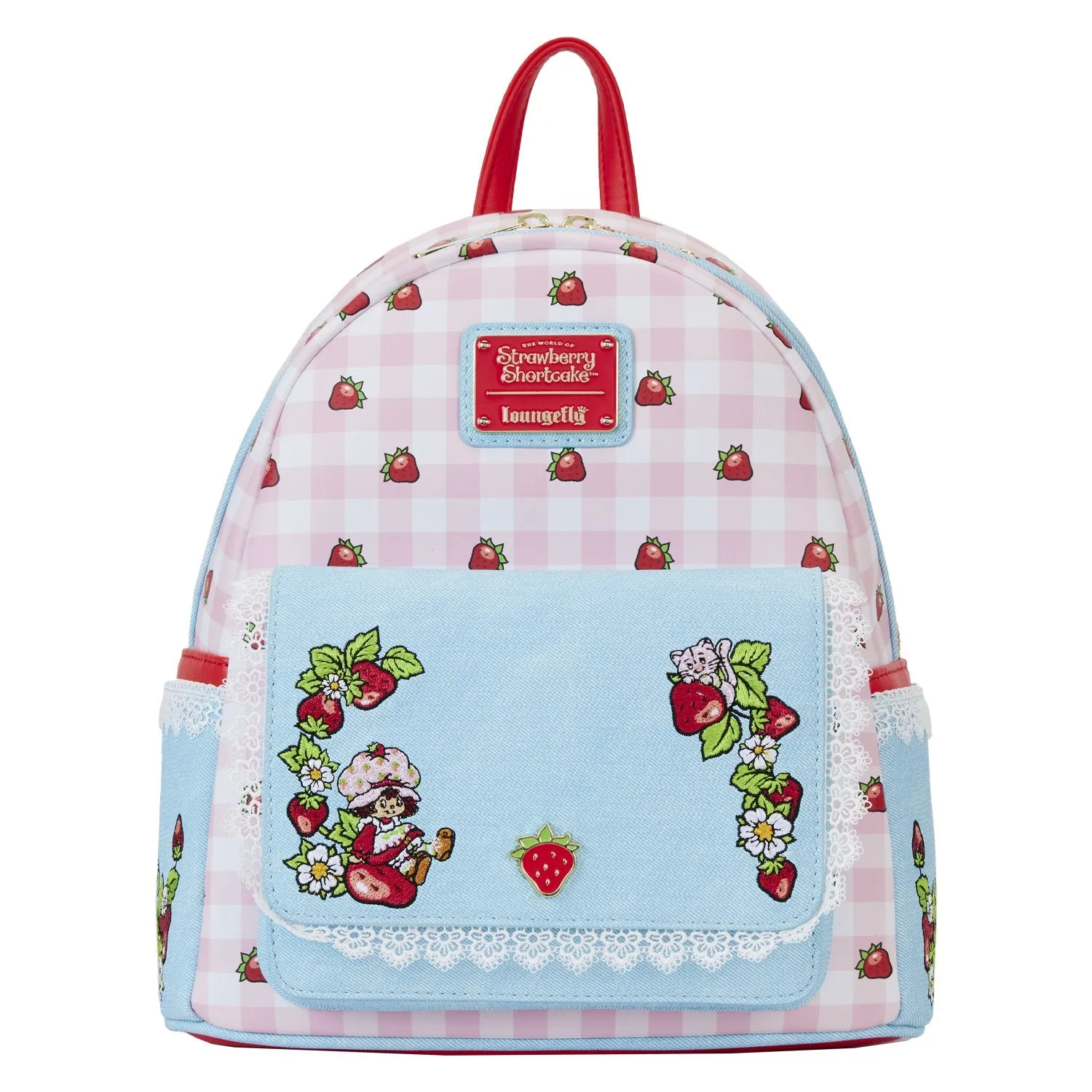 Loungefly Strawberry Shortcake Denim Pocket Mini Backpack