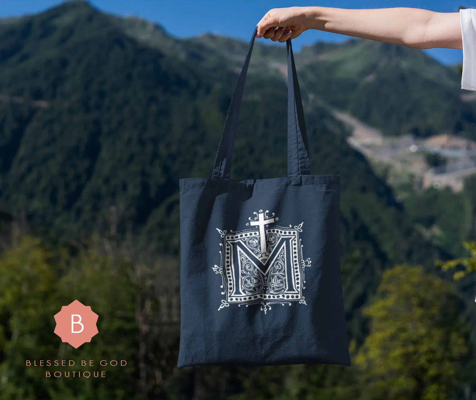 Marian Auspice Catholic Cotton Tote Bag