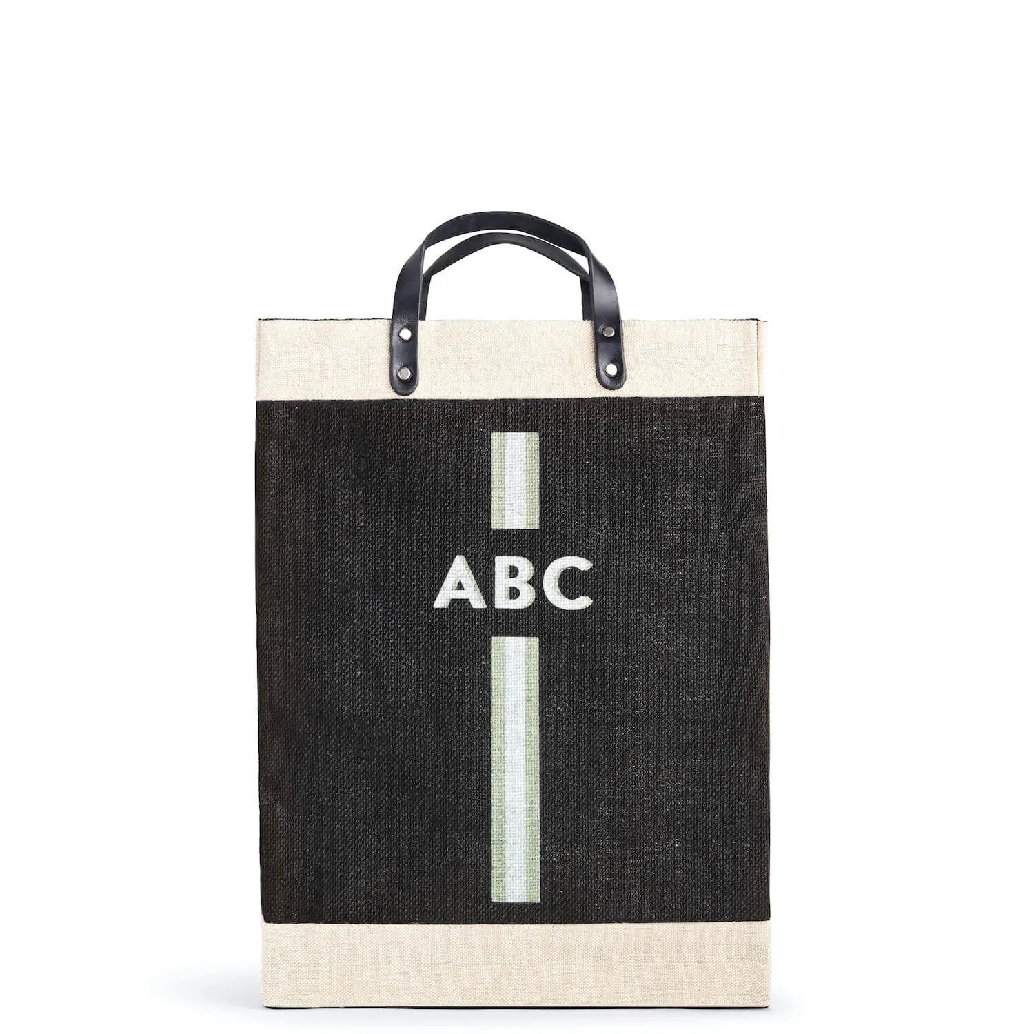 Market Bag in Black with Monogram