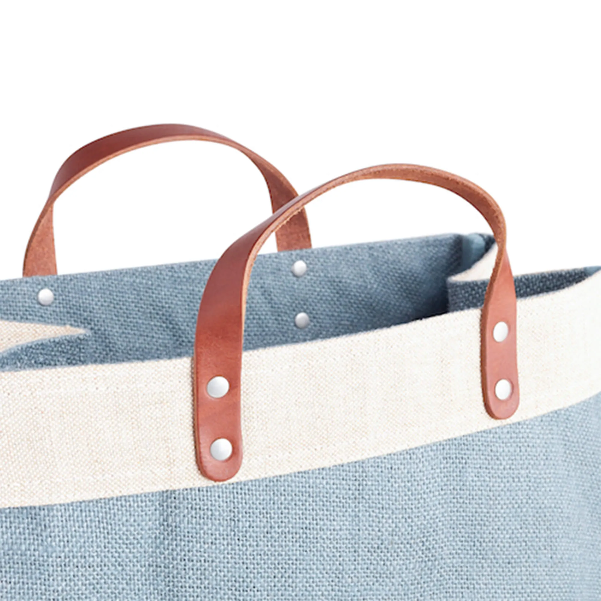 Market Bag in Cool Gray with Black Monogram