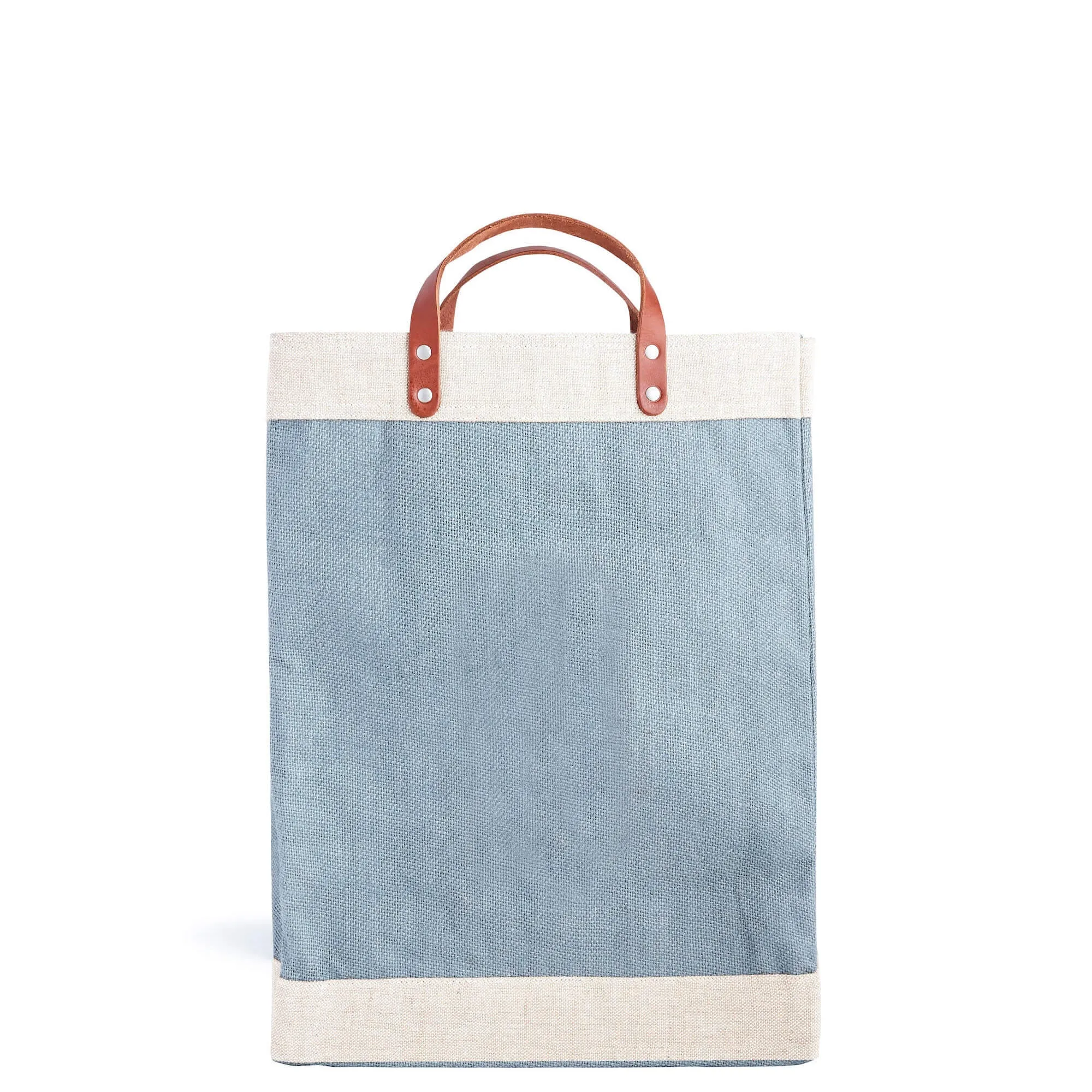 Market Bag in Cool Gray with Black Monogram