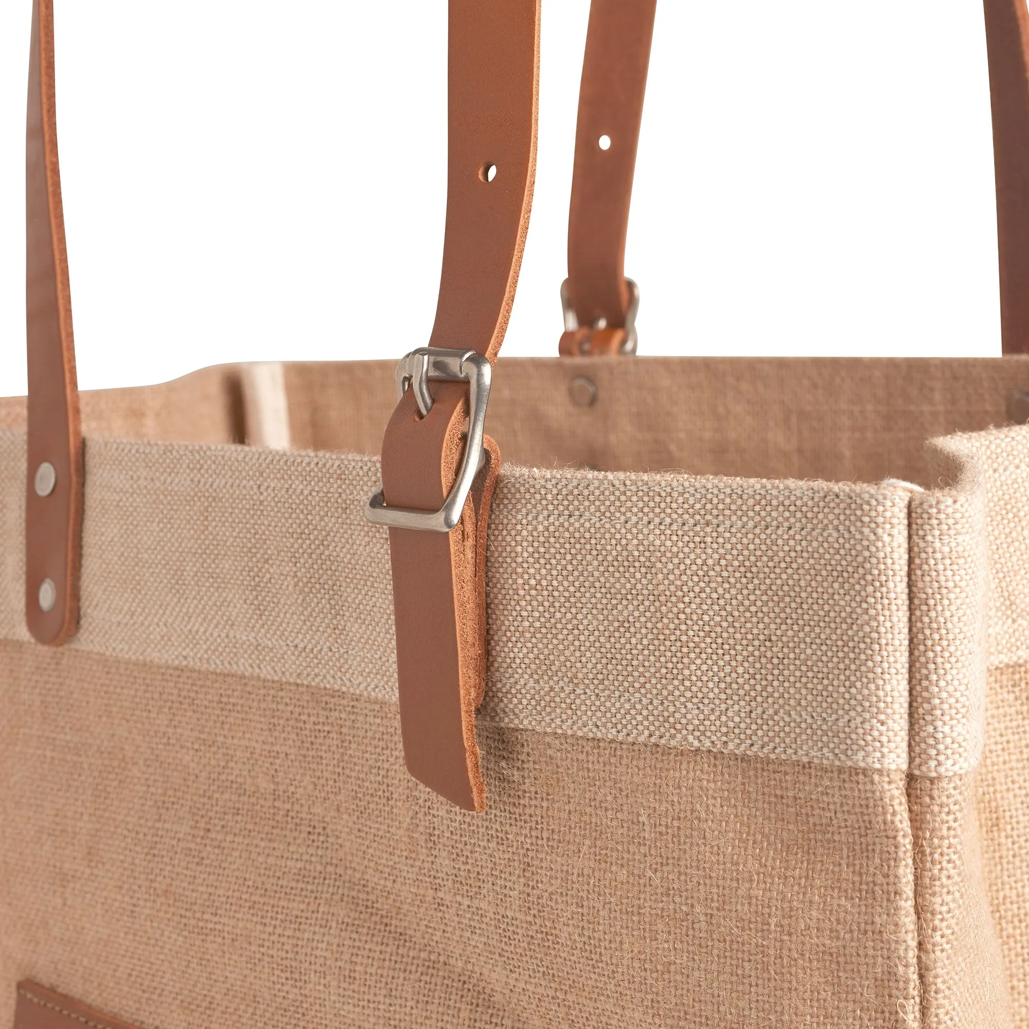 Market Bag in Natural with Adjustable Handle “Alphabet Collection”