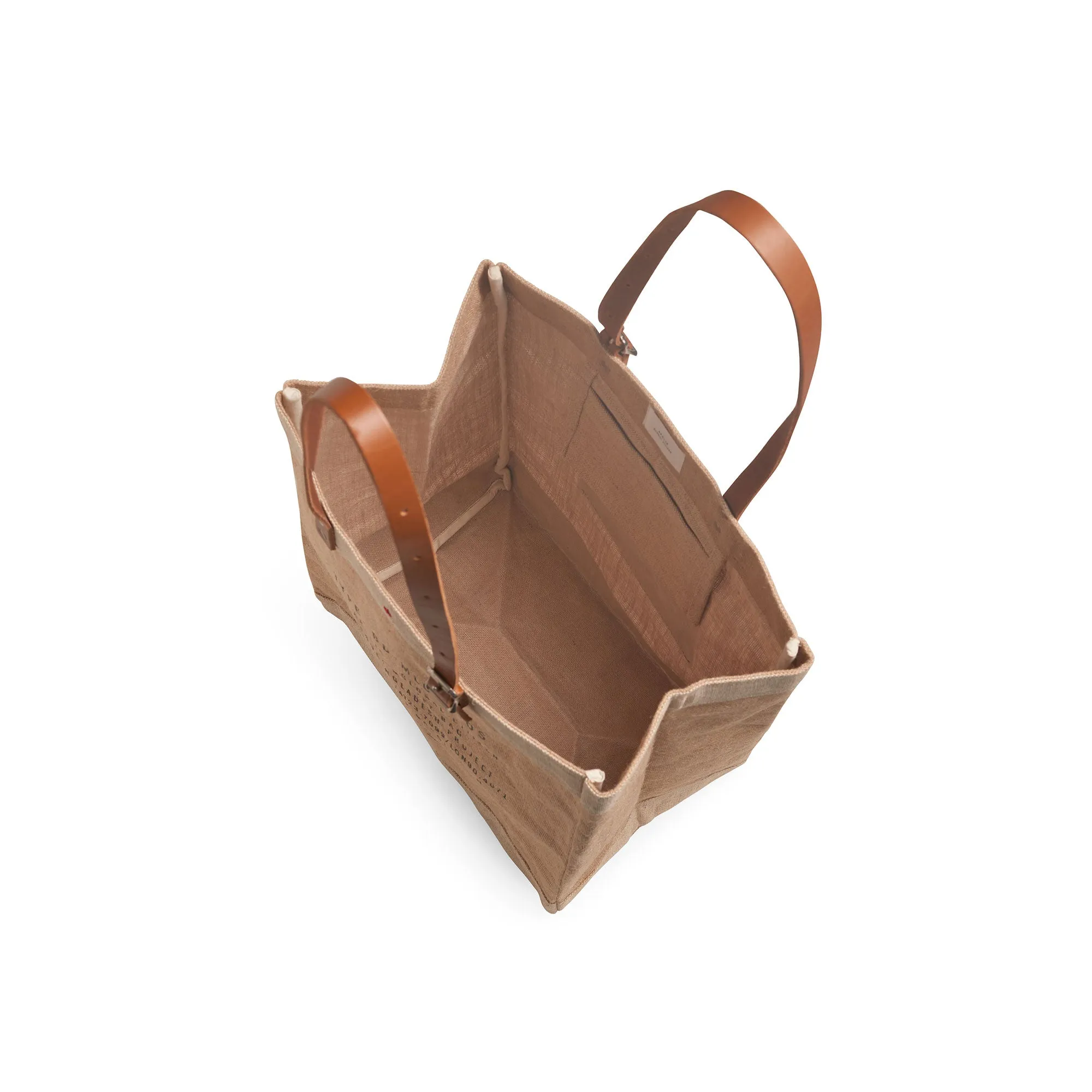 Market Bag in Natural with Adjustable Handle “Alphabet Collection”